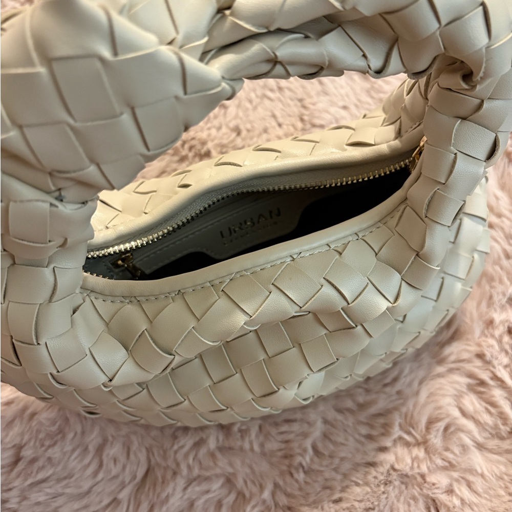 Elegant Cream Woven Handbag